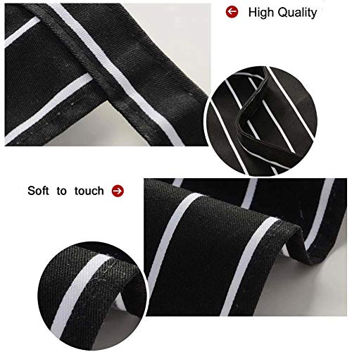 4PCS Delantales de cocina, Morwealth Delantal Cocina Mujer Hombre de y gorro de cocinero Ajustable de Lino de Algodón con Bolsillos Delantal de Barbacoa para Cocinar, ,Hornear