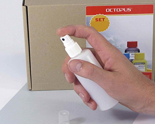 5 Octopus pulverizadores de 100 ml con pulverizador manual, botellas plásticas con pulverizador de bombeo manual, botellas de plástico fabricadas en HDPE con nebulizador, incluye etiquetas para su identificación