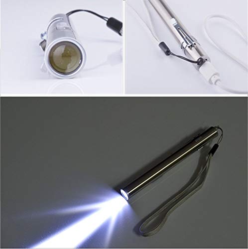 5 Piezas Mini Linterna LED USB recargable con Clip de Bolsillo + Cable USB para mecánica, Enfermeras, médicos