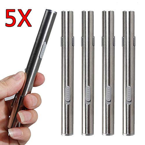 5 Piezas Mini Linterna LED USB recargable con Clip de Bolsillo + Cable USB para mecánica, Enfermeras, médicos