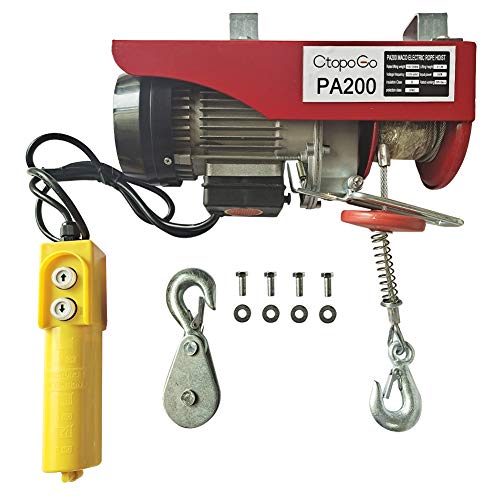 500KG Grúa de elevación eléctrica, polipasto de elevación de doble línea, control remoto, cabrestante de polea de techo de garaje de grúa aérea de alambre de acero (500 KG)