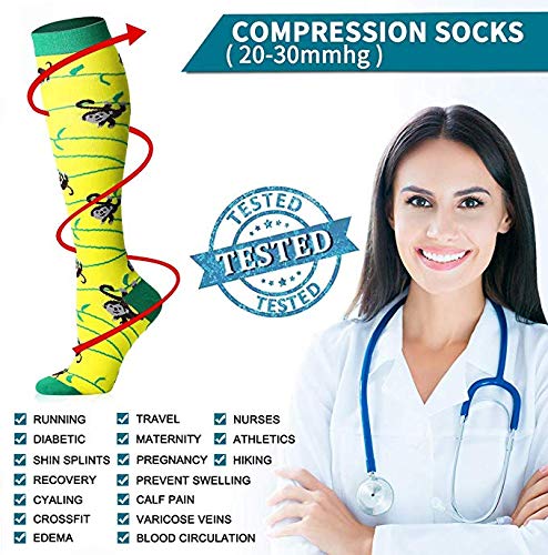 58 Estilos Medias de compresión Unisex de Calidad Calcetines de Ciclismo para Edema médico, Diabetes, Venas varicosas, Calcetines de maratón para Correr - WYS001-66, SM
