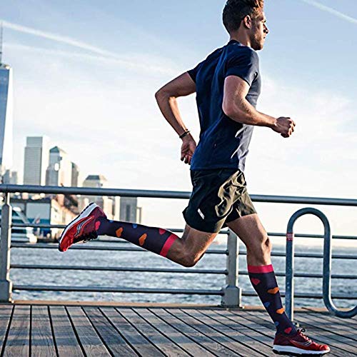 58 Estilos Medias de compresión Unisex de Calidad Calcetines de Ciclismo para Edema médico, Diabetes, Venas varicosas, Calcetines de maratón para Correr - WYS001-66, SM
