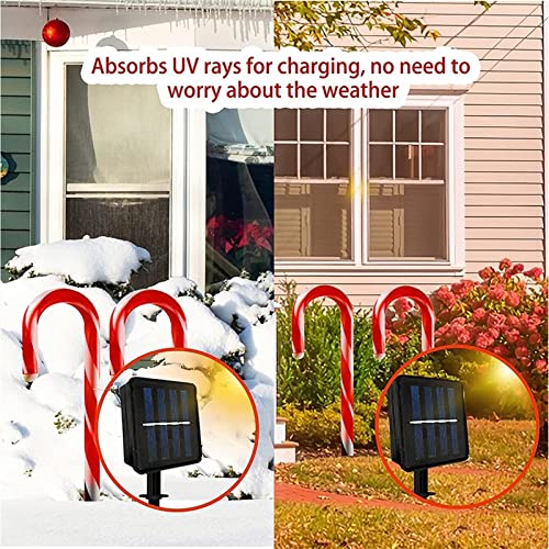 5PCS Luces solares de bastón de caramelo de Navidad,Marcadores de camino de Navidad al aire libre Luces de bastón de festival Luces de decoración de árboles Decoración de fiesta interior al aire libre