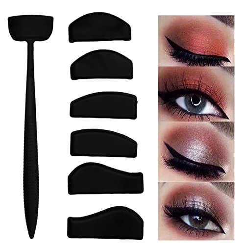 6 en 1 Sello de sombra de ojos multifunción,Pliegue De Sello De Sombra,Silicona con Forma de Pliegue de Sombra de Ojos,Kit de Línea de Pliegue Perezosos,Sombreado Aplicador Aplicador De Sombra De Ojos
