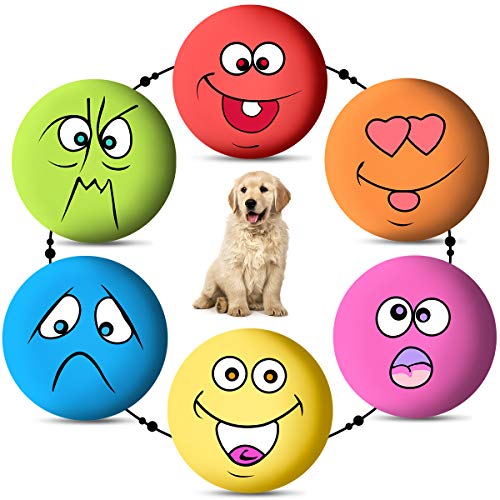 6 juguetes chirriantes para perros de látex suave juguetes de goma para masticar juguetes de juguete para buscar bolas de juego (juguetes chirriantes para perros)