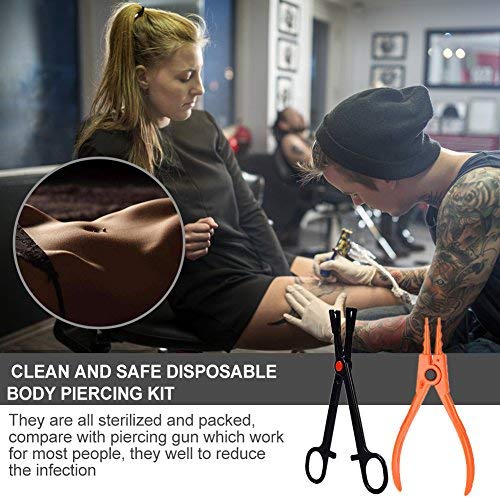 6 Pcs Cuerpo Piercing Kit Profesional OíDo Nariz Deco Herramientas Pinzas Set Con Goujon Anillo