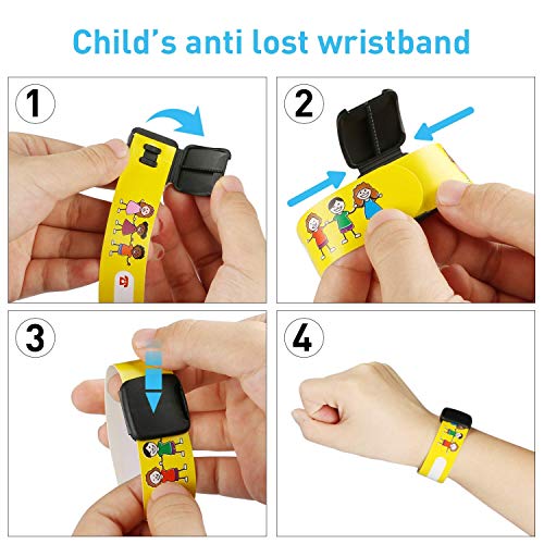 6 PCS Pulseras de Identificación - Pulsera Seguridad Niños, Pulsera de Emergencia Anti Perdida para Niños Niñas Bebé SOS Pulsera, Pulsera Niño ID Impermeable, Pulsera Identificativa Niños JAANY