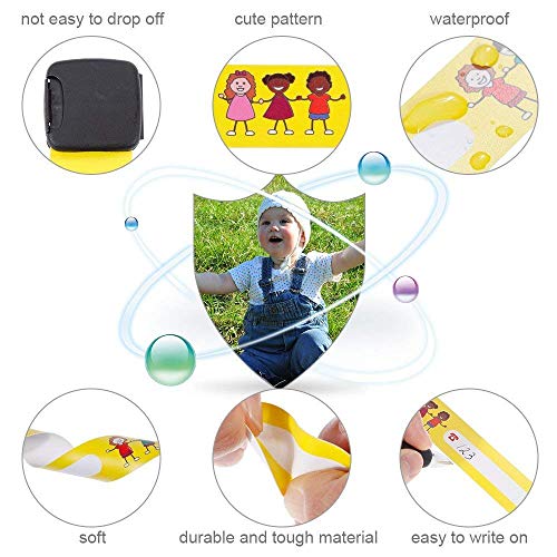 6 PCS Pulseras de Identificación - Pulsera Seguridad Niños, Pulsera de Emergencia Anti Perdida para Niños Niñas Bebé SOS Pulsera, Pulsera Niño ID Impermeable, Pulsera Identificativa Niños JAANY