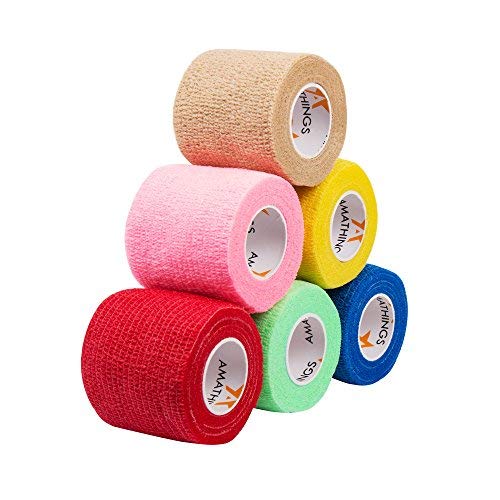 6 Piezas Vendaje Cohesivo Vendajes autoadhesivos Vendaje elástico MULTICOLOR 5 CM Ancho 4.5 M Largo para dedos, manos, dedos de los pies, pies sin pegamento, parches de dedos
