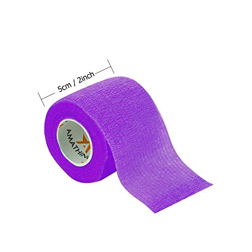 6 Piezas Vendaje Cohesivo Vendajes autoadhesivos Vendaje elástico PÚRPURA 5 CM Ancho 4.5 M Longitud Para dedos, manos, dedos de los pies, pies sin pegamento, parches de dedos