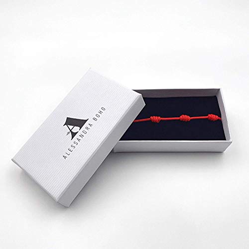 A ALESSANDRA BOHO Pulsera Mujer de Hilo Rojo con 7 Nudos Contra el Mal de Ojo