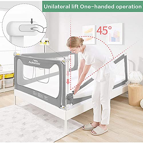 A0KE0U Barrera de seguridad para cama de bebé – Extra larga Twin Full Queen King Size con sistema de seguridad de anclaje reforzado – 180 cm