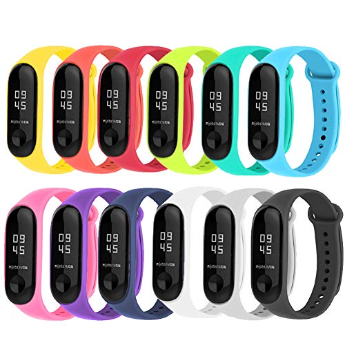 Acalder 12 Piezas Correas para Xiaomi Mi Band 4 /Mi Band 3 Pulsera Reloj Silicona Banda para Mijia Mi Band 4-12 Colores