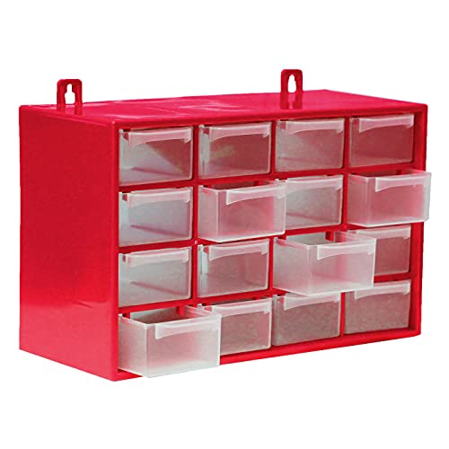 Acan BG Spazio - Clasificador Apilable con 16 Cajones Color Rojo