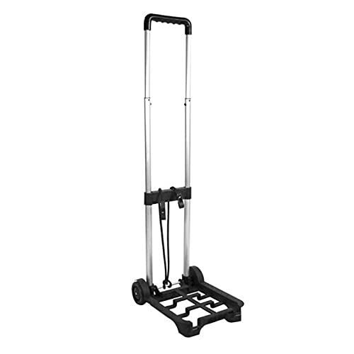 Acan Carro portamaletas Plegable de 89,5 x 23,5 x 29,5 cm con 2 Ruedas y Cuerda, Plataforma de Transporte Plegable de Metal para Mover Productos Pesados. Carretilla de Mano para Viajes