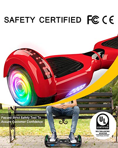 ACBK - Hoverboard Patinete Eléctrico Autoequilibrio con Ruedas de 6.5" (Altavoces Bluetooth + Ruedas Led integradas + Bolsa Transporte) Velocidad máxima: 10-12 km/h - Autonomía 10-12 km (Azul)