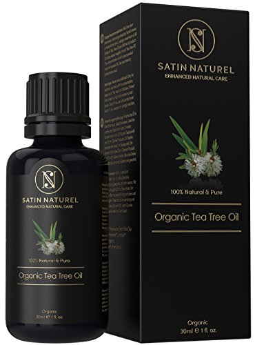 Aceite de Árbol del Té ORGÁNICO 30ml – Aceites Esenciales para Humidificador Árbol de Té 100% Puro - Aceite Esencial para Cara, Piel y Cabello – Vegano y Natural de Satin Naturel
