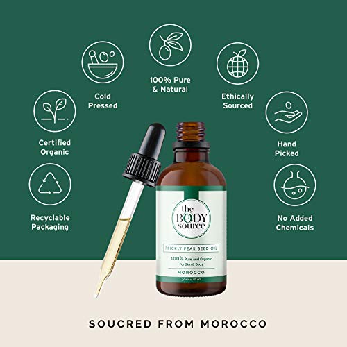 Aceite de Semilla de Higo Chumbo (Aceite de Semillas de Cactus) - Aceite de Marruecos 100% puro, orgánico y prensado en frío. Hidratante Intensivo para Piel, Cuerpo y Cabello
