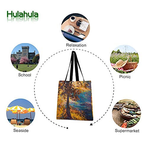 Aceites Hojas Sol Escaleras Bolsa de Mano de Compra Reutilizable Portátil Bolsa al Hombro ecológica para viajes Mujeres Niñas