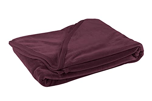 Acomoda Textil - Falda para Mesa Camilla Terciopelo, Redonda - Rectangular, Suave y Cálida de Invierno.(Redonda 80 cm, Granate)