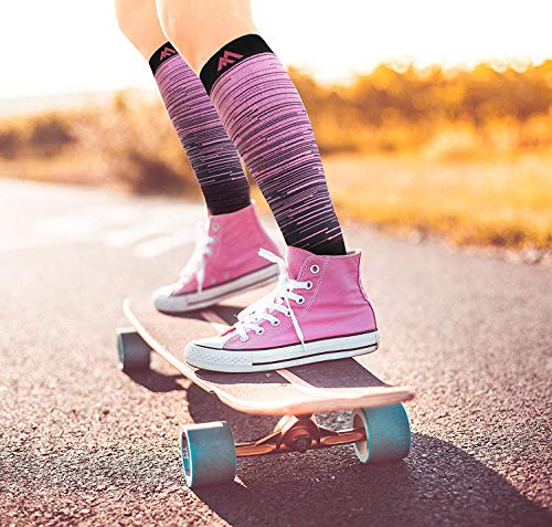 ACTINPUT 7 Pares Calcetines de compresión para Mujeres y Hombres 20-25 mmHg es el Mejor atlético, Correr,Escalar Montaña,Vuelo, Viajes, Enfermeras, Edema