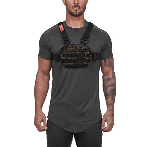 Aesy Chaleco Tactico, Mochila Tactica, Bolsa Tactica, Bandolera Hombre, Bolso de Pecho Hombre, Mochila Tactica Militar, Ajustables Bolsa de Hombro Cruzada Paquetes de Cintura Funcionales (Camouflage)