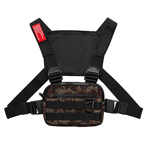 Aesy Chaleco Tactico, Mochila Tactica, Bolsa Tactica, Bandolera Hombre, Bolso de Pecho Hombre, Mochila Tactica Militar, Ajustables Bolsa de Hombro Cruzada Paquetes de Cintura Funcionales (Camouflage)
