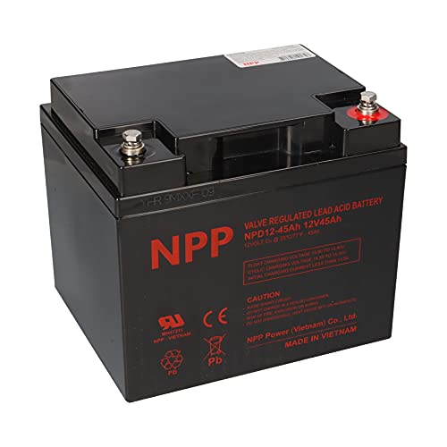 AGM - Batería de plomo (2 unidades, 12 V, 45 Ah, compatible con MP50-12C, WP50-12NE, 12LCP-50, REC50-12I