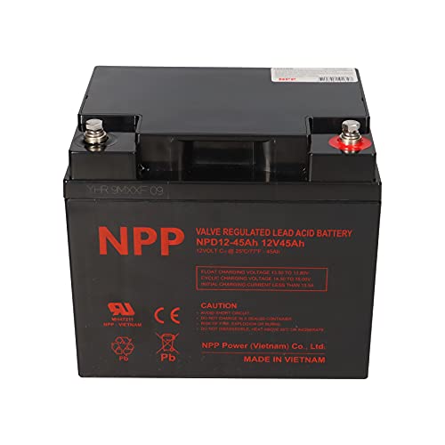 AGM - Batería de plomo (2 unidades, 12 V, 45 Ah, compatible con MP50-12C, WP50-12NE, 12LCP-50, REC50-12I