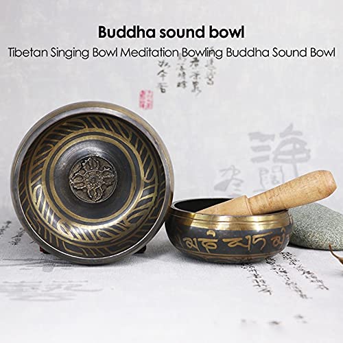 AGRYMER Campana Tibetana, Cuencos Tibetanos Hechos a Mano Juego de Meditación de Yoga de Gran Sonido Terapia Musical Decoración de Interiores Oraciones para La Curación y La Conciencia