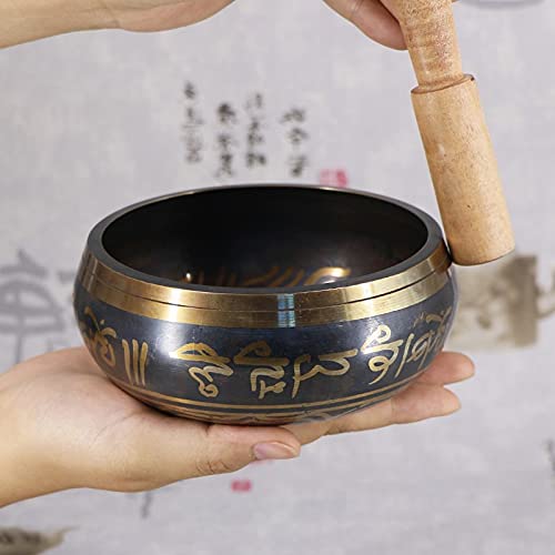 AGRYMER Campana Tibetana, Cuencos Tibetanos Hechos a Mano Juego de Meditación de Yoga de Gran Sonido Terapia Musical Decoración de Interiores Oraciones para La Curación y La Conciencia