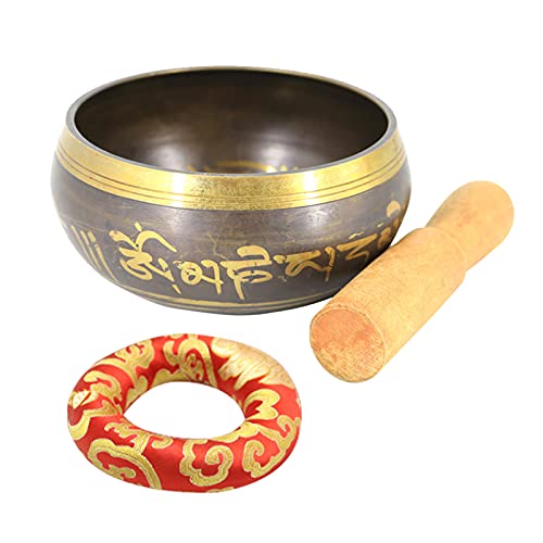 AGRYMER Campana Tibetana, Cuencos Tibetanos Hechos a Mano Juego de Meditación de Yoga de Gran Sonido Terapia Musical Decoración de Interiores Oraciones para La Curación y La Conciencia