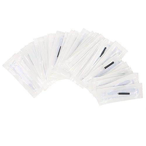 Agujas de Microblading 50 Uds Aguja Manual para Tatuaje de Cejas Hoja de Cejas Tatuaje Fino Cuchillas de Maquillaje Permanente 16 18 21 Agujas de 0,18 mm(U18-pin)