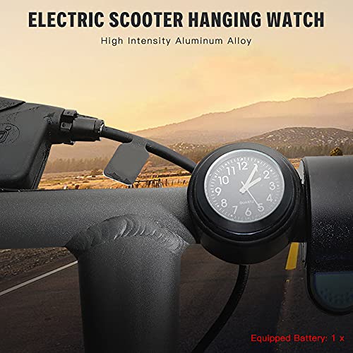 Aibabely Reloj luminoso, reloj eléctrico para colgar en scooter, reloj universal desmontable con función luminosa para motocicleta, reloj luminoso, accesorio electromóvil