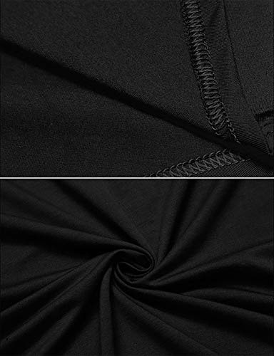 AIEOE Camisa de Dormir para Hombre Ligero Suave Cómodo Permeable al Aire Elemento Clásico Básica Estilo para Descansar/Recuperación Quirúrgica - Negro M