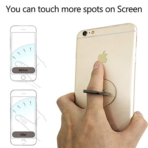 AIFUDA 6pcs Transparente Tenedor del Anillo del teléfono Celular, Rotación de 360 Grados Anillo de Dedo Agarre Kickstand Compatible para Varios Teléfonos móviles Teléfonos Inteligentes