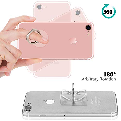 AIFUDA 6pcs Transparente Tenedor del Anillo del teléfono Celular, Rotación de 360 Grados Anillo de Dedo Agarre Kickstand Compatible para Varios Teléfonos móviles Teléfonos Inteligentes