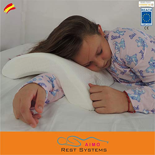 AIMO Almohada para Brazo WNP001. Almohada en Forma de túnel para Dormir en Pareja, Personas Que Duermen sobre su Hombro, descasar en la Oficina, etc. Funda Exterior Lavable. Certificados Reach y CE