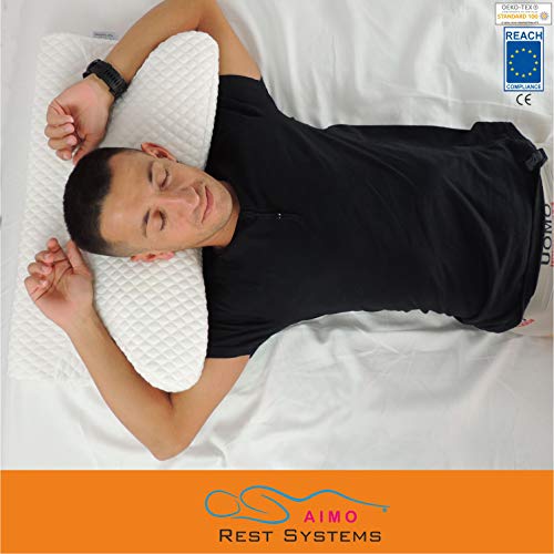 AIMO Almohada Tecnica Cervical MP014, diseñada Especialmente para los Que Duermen con el Brazo hacia atrás o Debajo de la Almohada.