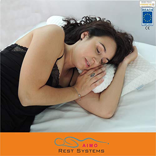 AIMO Almohada Tecnica Cervical MP014, diseñada Especialmente para los Que Duermen con el Brazo hacia atrás o Debajo de la Almohada.
