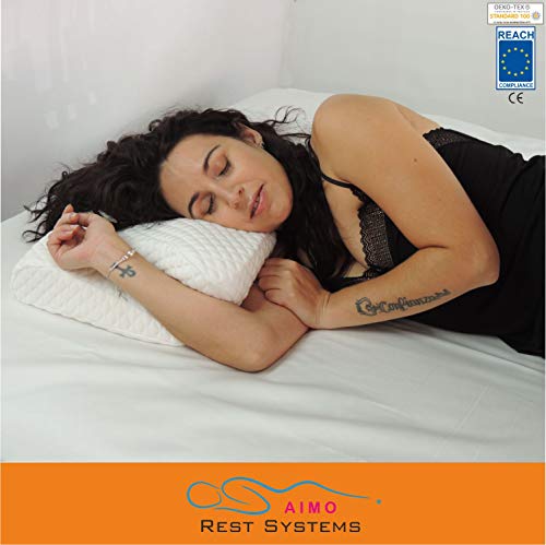 AIMO Almohada Tecnica Cervical MP014, diseñada Especialmente para los Que Duermen con el Brazo hacia atrás o Debajo de la Almohada.