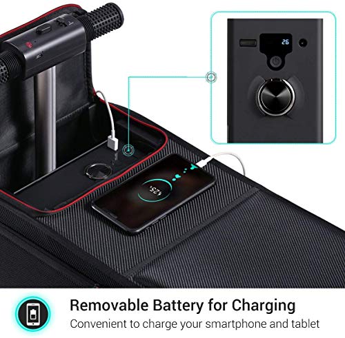 AIURBAG Maleta de Viaje electrica con batería Desmontable,Scooter de Equipaje de Gran Capacidad Soporte de Carga de Dispositivo USB Escuela de Viajes