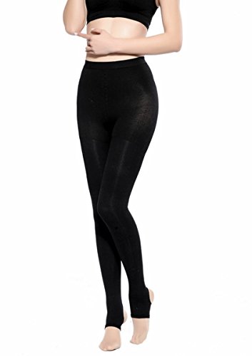 Aivtalk Medias sin Pies de Mujer Legging Pantalones de Compesión Elásticos sin Costura 680D Talla S - Negro