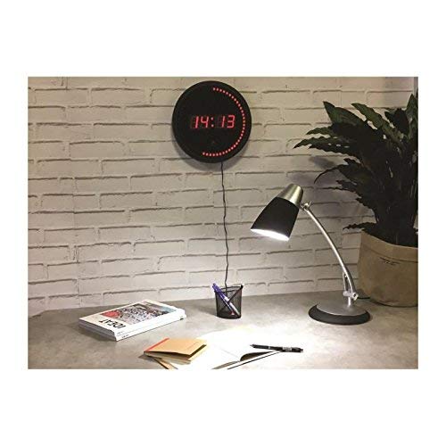 Alba HORLED - Reloj de pared con ledes, color negro y rojo
