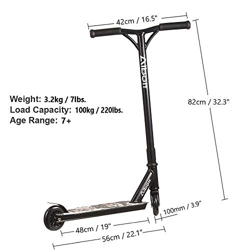Albott Patinete de Acrobacia Patinete de Trucos y Saltos para Nios y Nias a Partir de 7 aos Ruedas 100mm Rodamientos ABEC-9