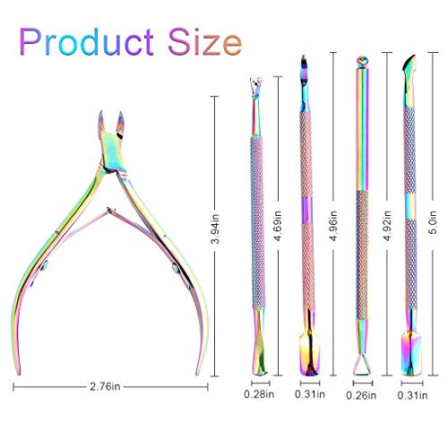 Alicates Uñas Cuticulas, 5 Piezas Cutícula Removedor,Cortador de Cuticula y Empujador,Corta cuticulas Profesional,Empujador de Cutículas, Cortador de Cutículas,Cutícula Uñas