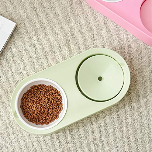 Alimentación Distribuidores gatos y perros Suministros Agua Potable Comer Dos en Uno automática Agua potable a prueba de salpicaduras antideslizante perrito del gato fuentes de alimentación,Rosado