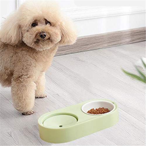 Alimentación Distribuidores gatos y perros Suministros Agua Potable Comer Dos en Uno automática Agua potable a prueba de salpicaduras antideslizante perrito del gato fuentes de alimentación,Rosado