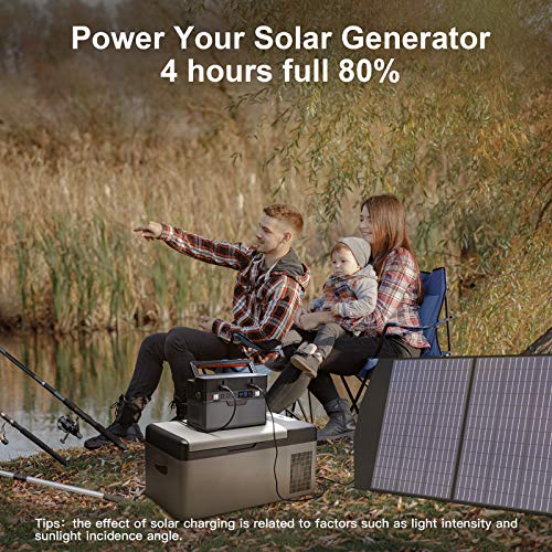 Allpowers Generador portátil de 606 Wh / 164000 mAh (panel solar opcional) con panel solar plegable de 1 x 100 W de fuente de alimentación de emergencia, batería de litio para camping al aire libre